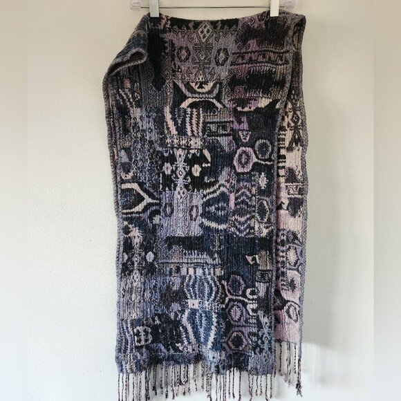 ARITZIA | Wilfred Wool scarf tapestry navy purple - Picture 1 of 4